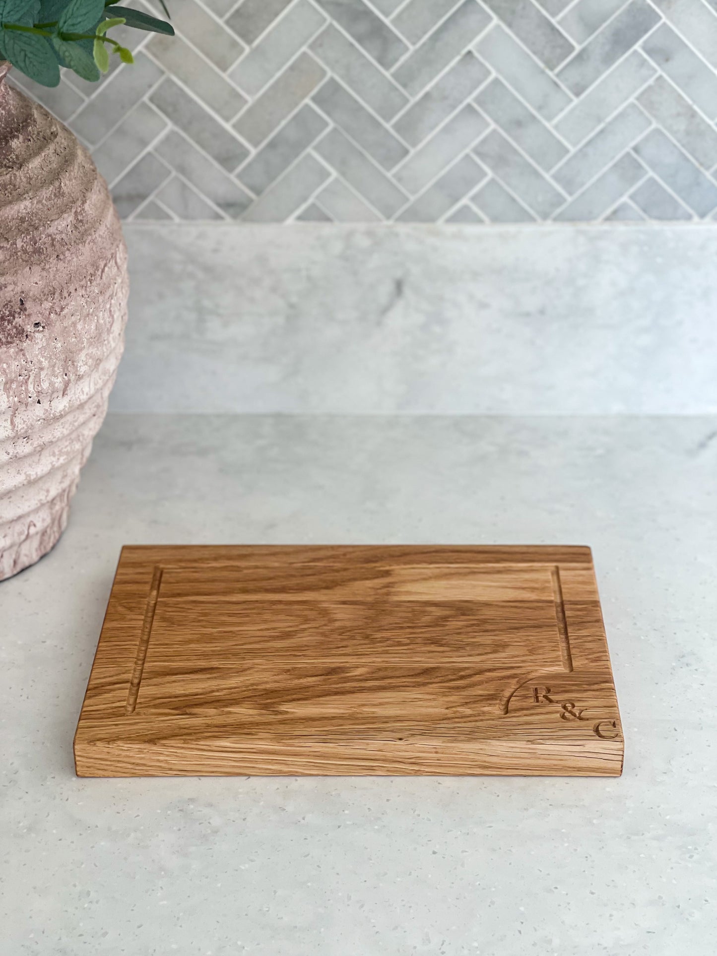 Oak Chopping Board - Personalised Initials– UK Made