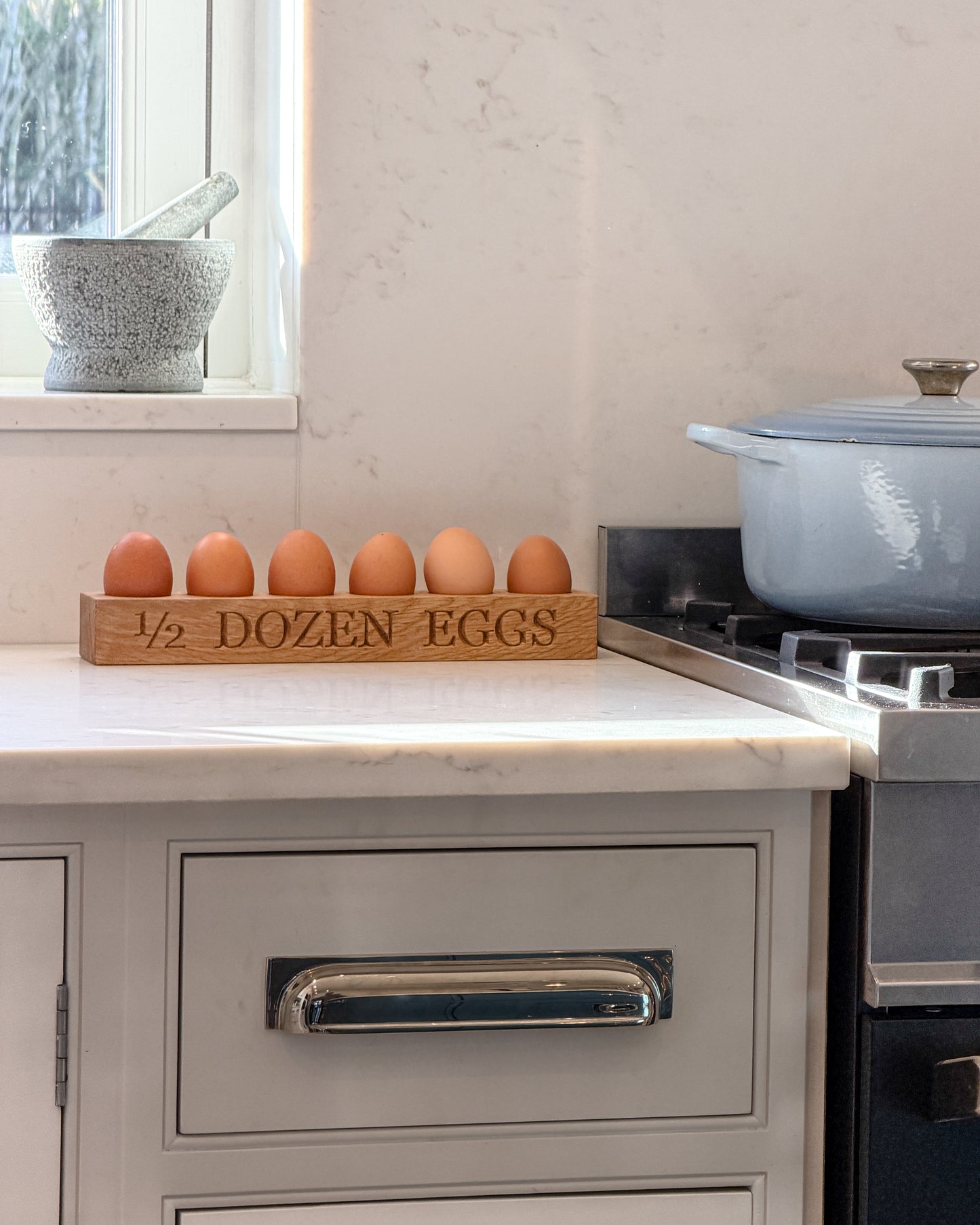 Solid oak egg holder kitchen