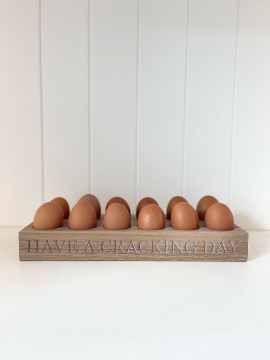 12 Egg Oak Holder