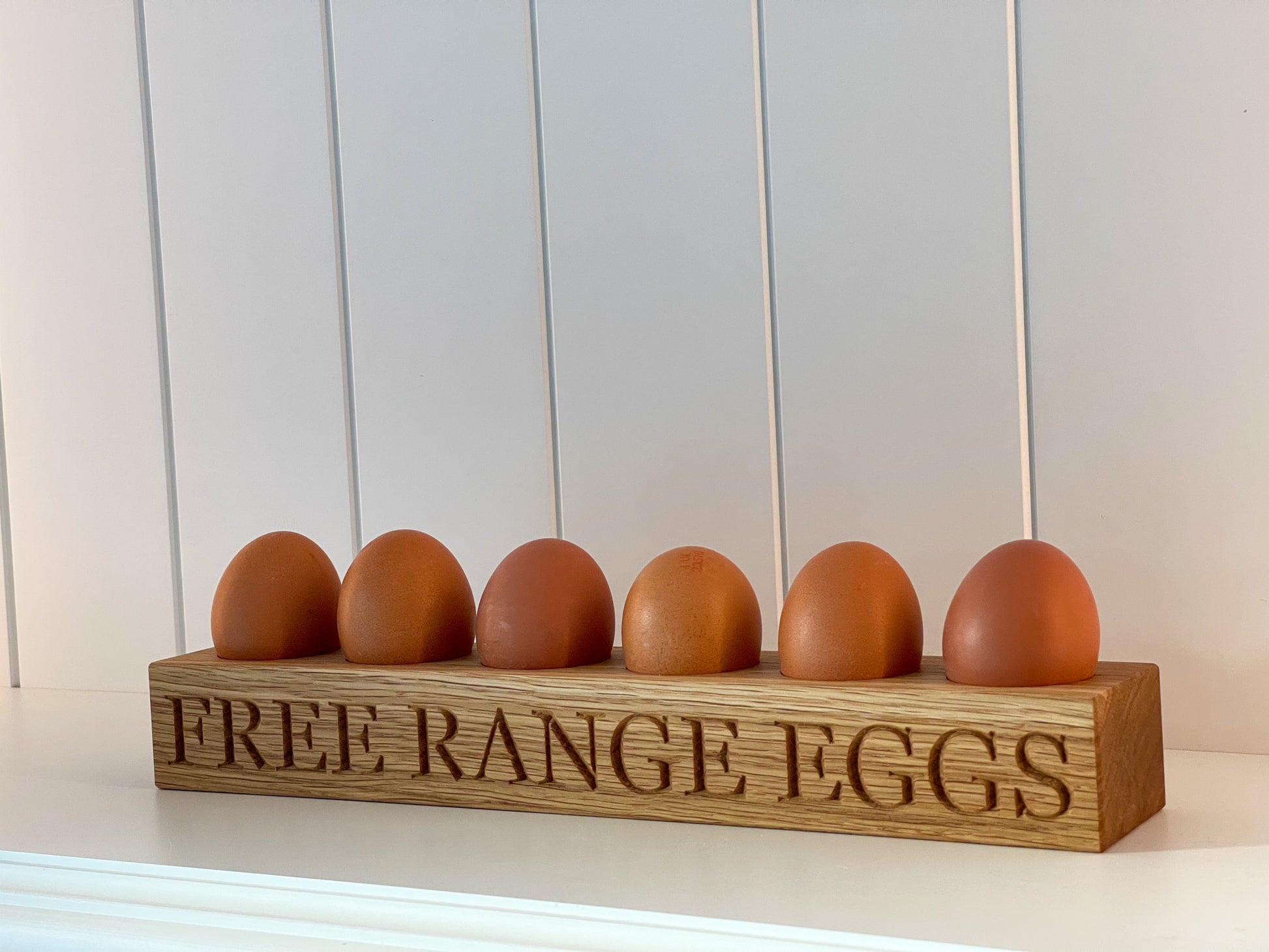 Personalised wooden egg holder